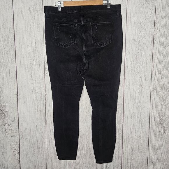 Torrid Sky High Skinny Black Distressed Jeans, sz 16R - Picture 4 of 5